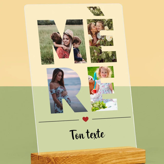 Collage Photo De Lettre: Mère Des Photos - Impression Sur Verre Acrylique