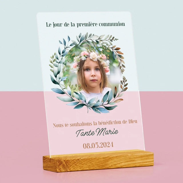 Photo Et Texte: Le Jour De La Première Communion - Impression Sur Verre Acrylique