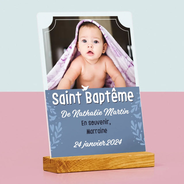 Photo Et Texte: Saint Baptême - Impression Sur Verre Acrylique