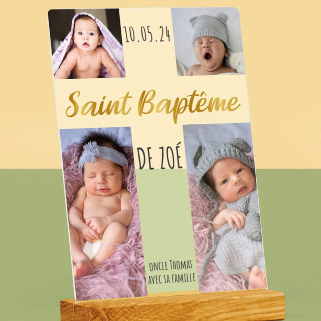 Collage Photo: Le Saint Baptême La Croix - Impression Sur Verre Acrylique