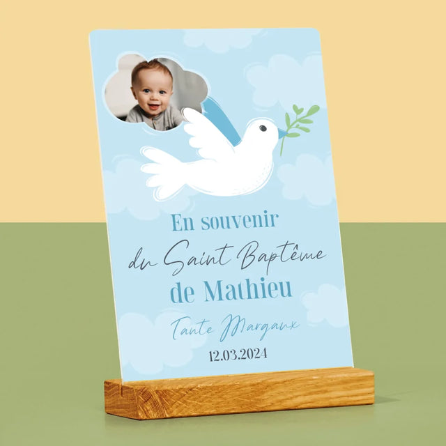 Photo Et Texte: Souvenir De Baptême - Impression Sur Verre Acrylique