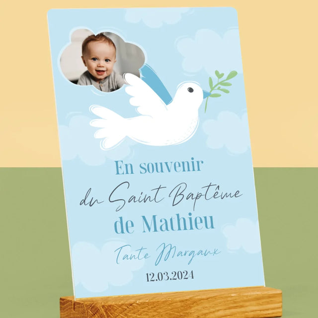 Photo Et Texte: Souvenir De Baptême - Impression Sur Verre Acrylique