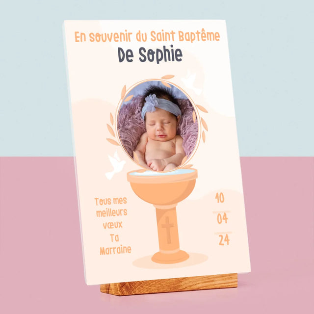 Photo Et Texte: En Souvenir Du Saint Baptême - Impression Sur Verre Acrylique