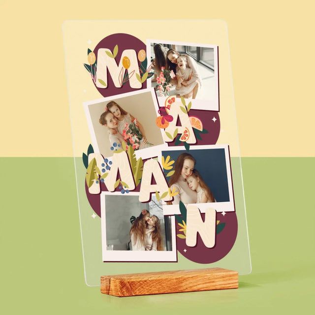 Collage Photo: Le Lettres Maman - Impression Sur Verre Acrylique