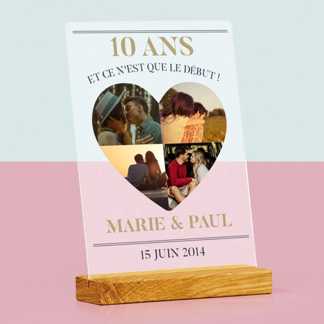 Forme Des Photos: Anniversaire De Mariage Coeur - Impression Sur Verre Acrylique