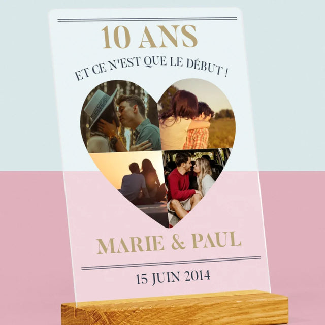 Forme Des Photos: Anniversaire De Mariage Coeur - Impression Sur Verre Acrylique