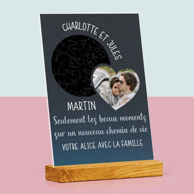 Carte Des Étoiles: Un Nouveau Mode De Vie Mariage - Impression Sur Verre Acrylique