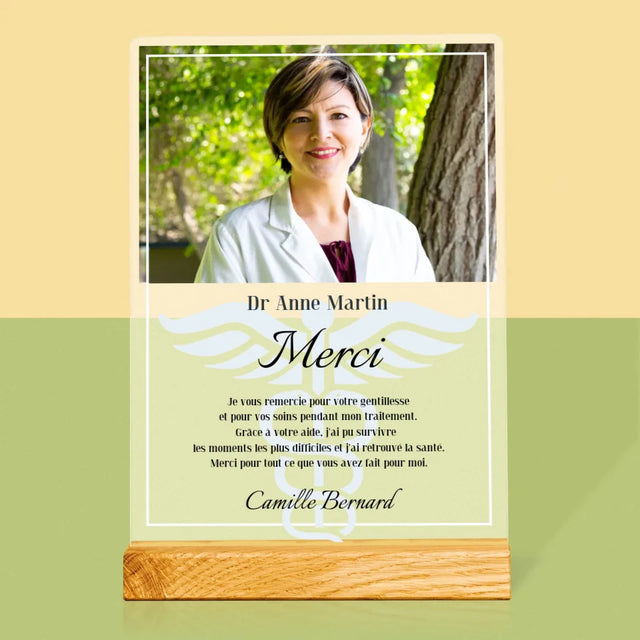 La Photo Et Un Texte: Docteur Merci - Impression Sur Verre Acrylique