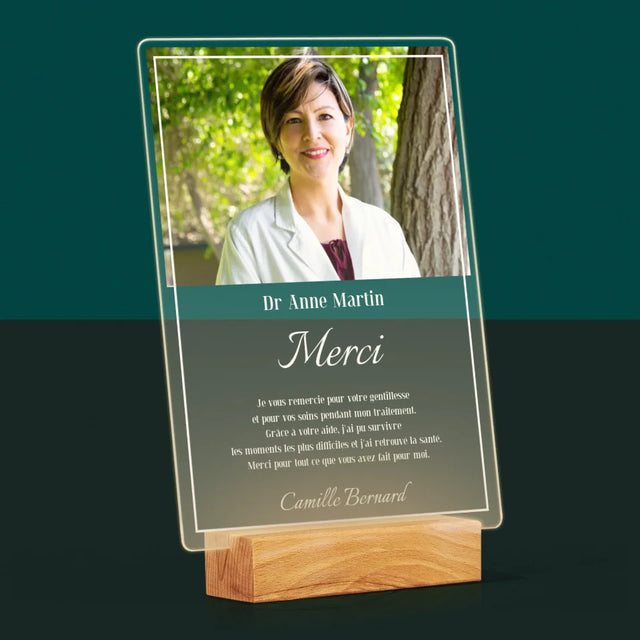 La Photo Et Un Texte: Docteur Merci - Impression Sur Verre Acrylique