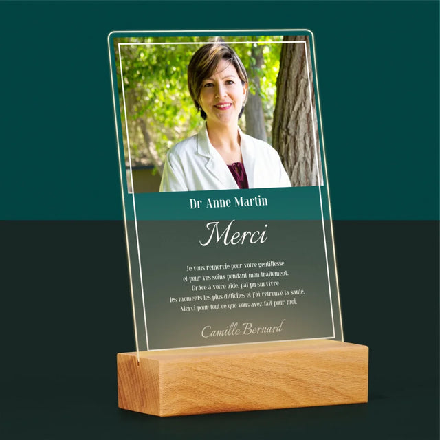 La Photo Et Un Texte: Docteur Merci - Impression Sur Verre Acrylique