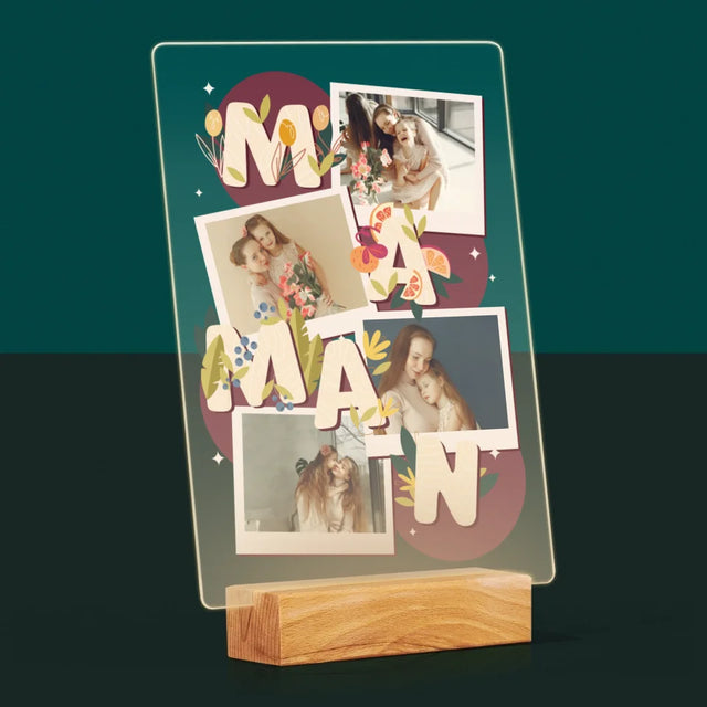 Collage Photo: Le Lettres Maman - Impression Sur Verre Acrylique