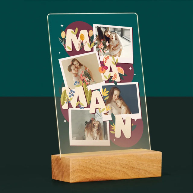 Collage Photo: Le Lettres Maman - Impression Sur Verre Acrylique