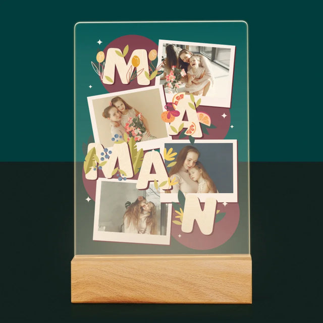 Collage Photo: Le Lettres Maman - Impression Sur Verre Acrylique