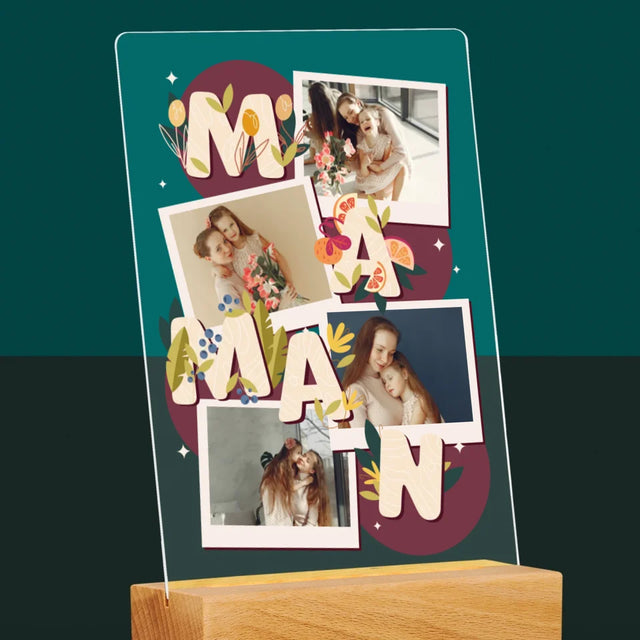 Collage Photo: Le Lettres Maman - Impression Sur Verre Acrylique