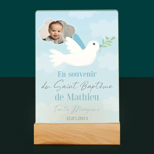 Photo Et Texte: Souvenir De Baptême - Impression Sur Verre Acrylique