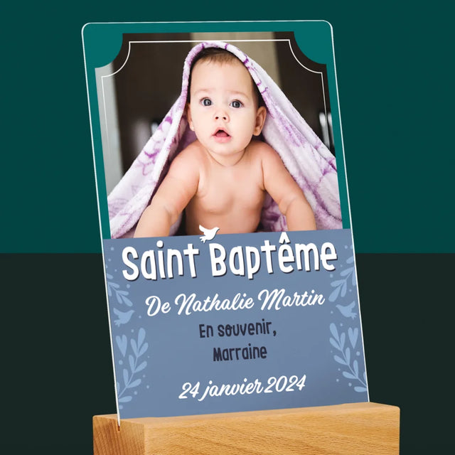 Photo Et Texte: Saint Baptême - Impression Sur Verre Acrylique