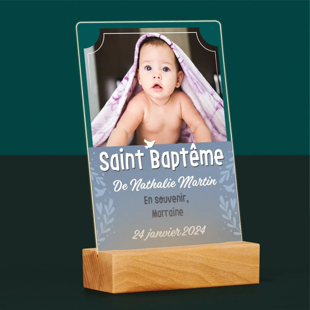 Photo Et Texte: Saint Baptême - Impression Sur Verre Acrylique