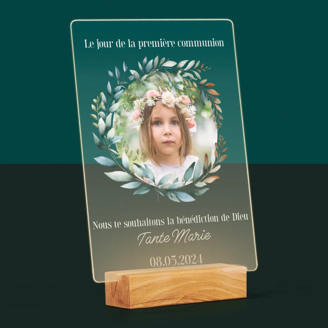 Photo Et Texte: Le Jour De La Première Communion - Impression Sur Verre Acrylique