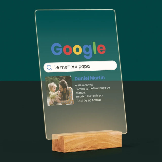 Photo Et Texte: Meilleur Père Résultat Google - Impression Sur Verre Acrylique