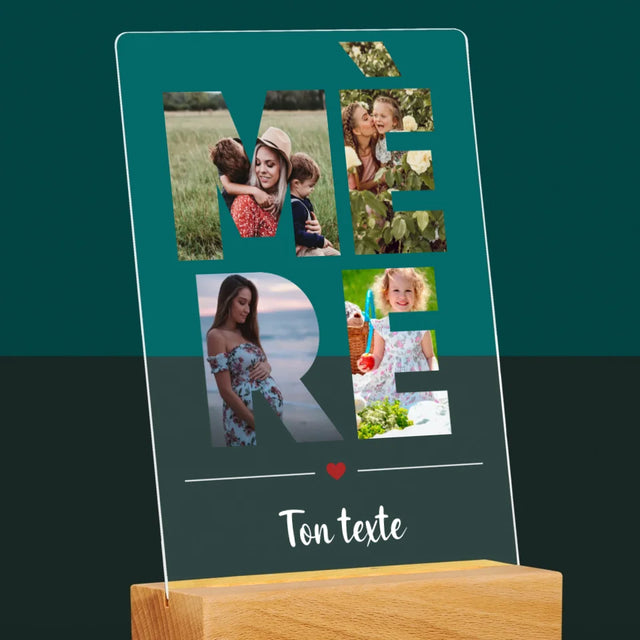 Collage Photo De Lettre: Mère Des Photos - Impression Sur Verre Acrylique