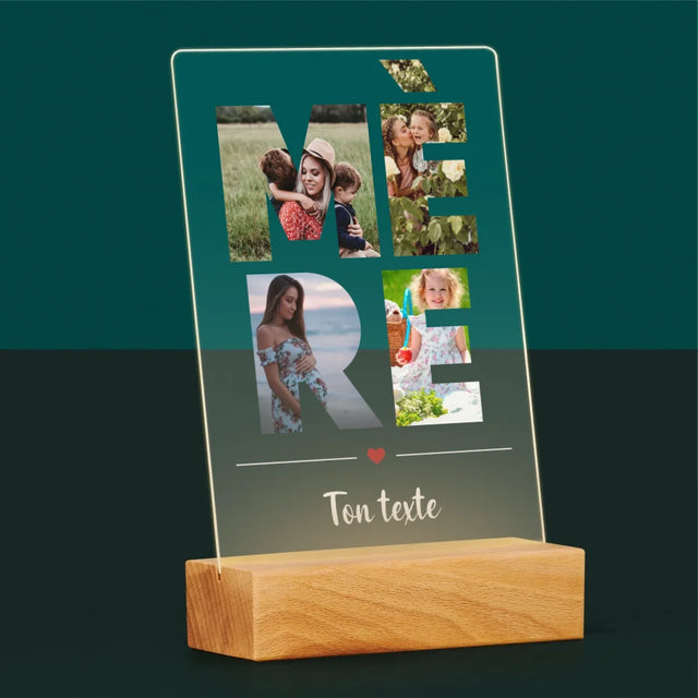 Collage Photo De Lettre: Mère Des Photos - Impression Sur Verre Acrylique