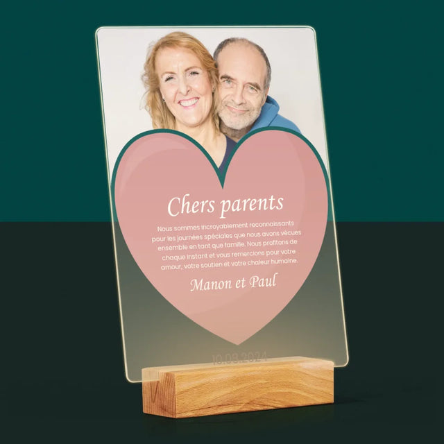 Photo Et Texte: Chers Parents - Impression Sur Verre Acrylique