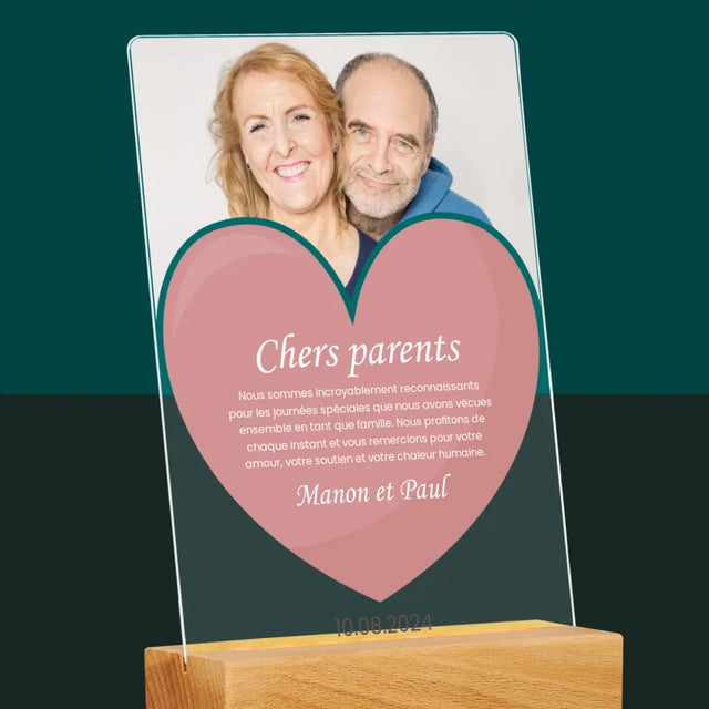 Photo Et Texte: Chers Parents - Impression Sur Verre Acrylique