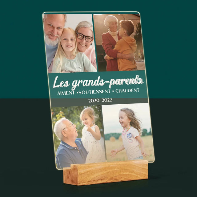 Collage Photo: Chers Grands-Parents ! - Impression Sur Verre Acrylique