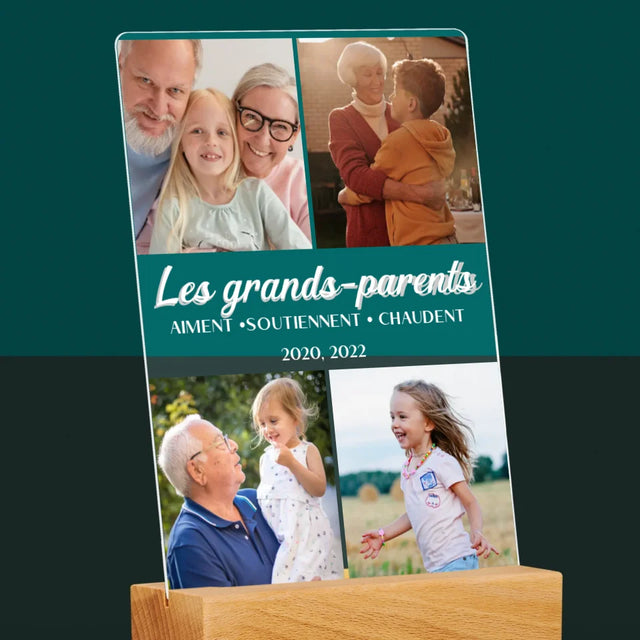 Collage Photo: Chers Grands-Parents ! - Impression Sur Verre Acrylique