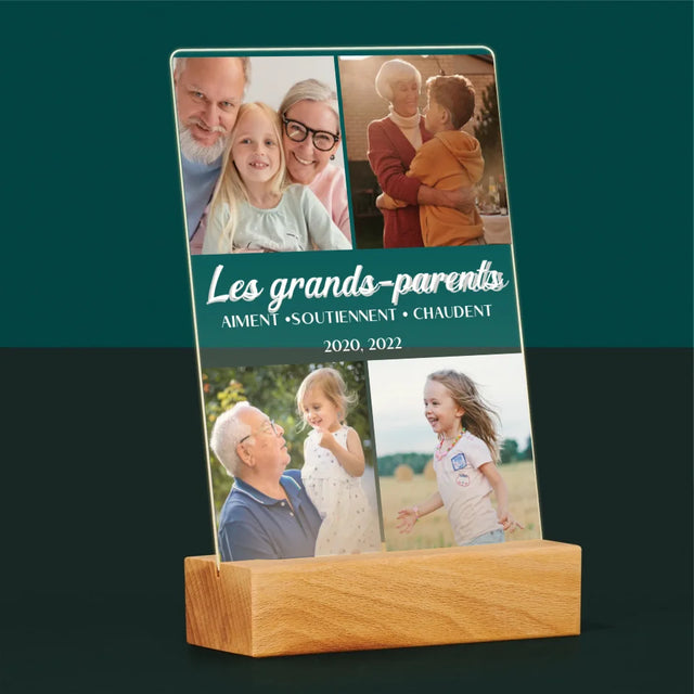 Collage Photo: Chers Grands-Parents ! - Impression Sur Verre Acrylique