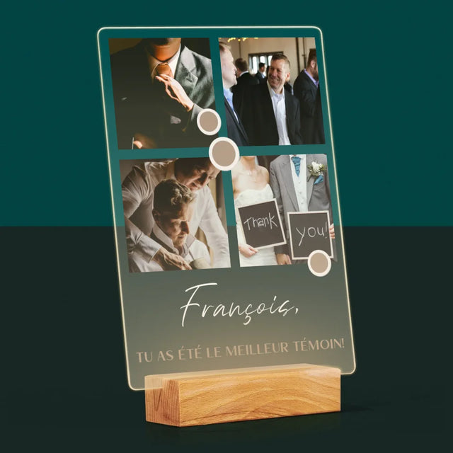 Collage Photo: Merci, Collage De Photos Pour Le Témoin - Impression Sur Verre Acrylique 