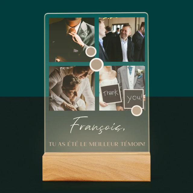 Collage Photo: Merci, Collage De Photos Pour Le Témoin - Impression Sur Verre Acrylique 