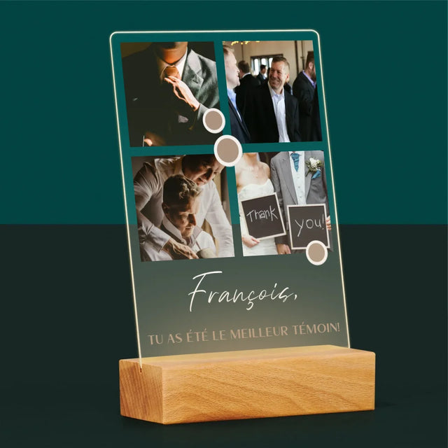 Collage Photo: Merci, Collage De Photos Pour Le Témoin - Impression Sur Verre Acrylique 