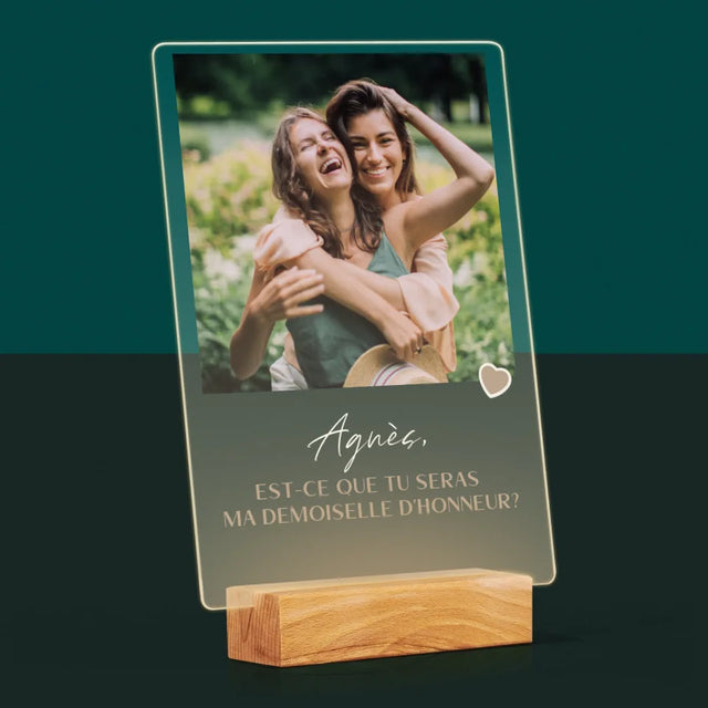 Photo Et Texte: Sois Ma Demoiselle D'Honneur - Impression Sur Verre Acrylique