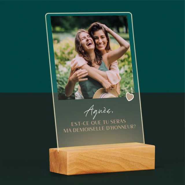 Photo Et Texte: Sois Ma Demoiselle D'Honneur - Impression Sur Verre Acrylique