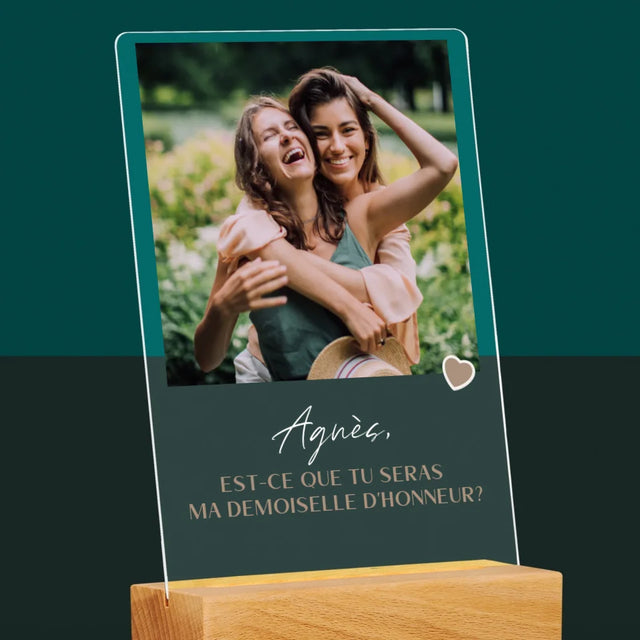 Photo Et Texte: Sois Ma Demoiselle D'Honneur - Impression Sur Verre Acrylique
