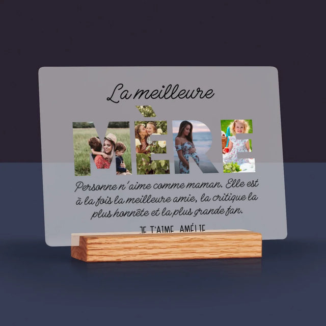 Collage Photo De Lettre: La Plus Merveilleuse Mère Du Monde - Impression Sur Verre Acrylique