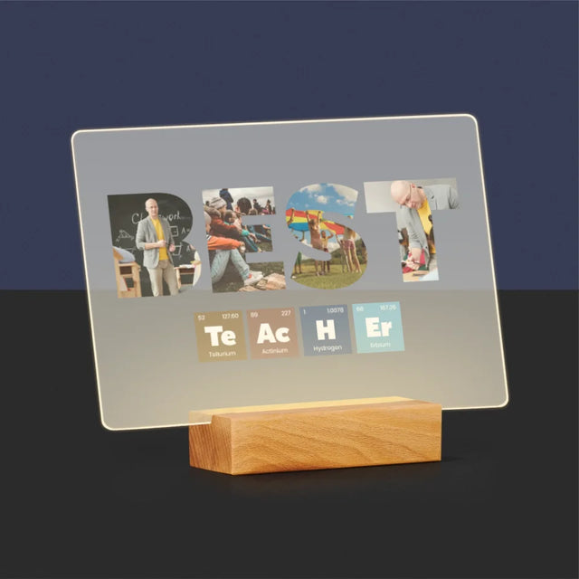 Collage Photo De Lettre: Best Teacher Les Éléments - Impression Sur Verre Acrylique