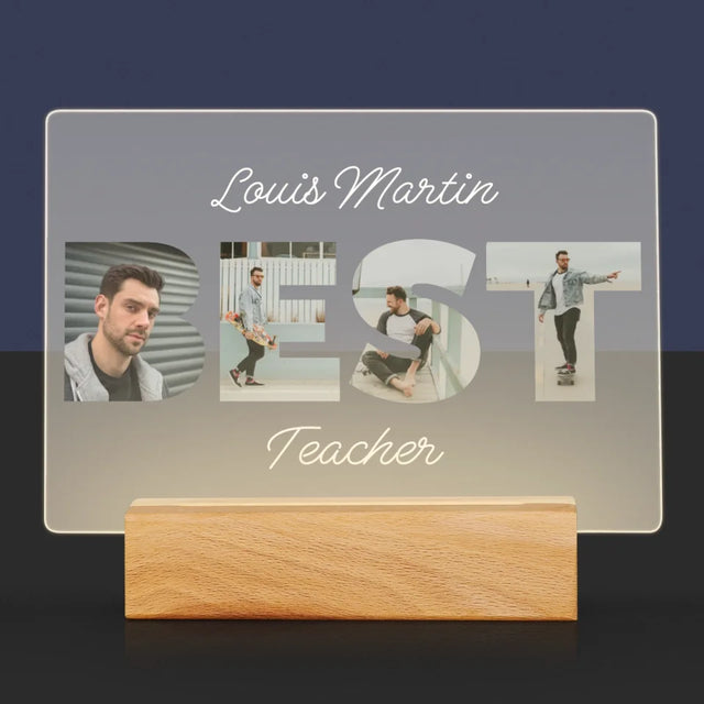 Collage Photo De Lettre: Best Teacher - Impression Sur Verre Acrylique