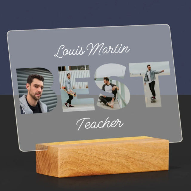 Collage Photo De Lettre: Best Teacher - Impression Sur Verre Acrylique