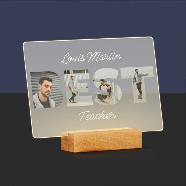 Collage Photo De Lettre: Best Teacher - Impression Sur Verre Acrylique