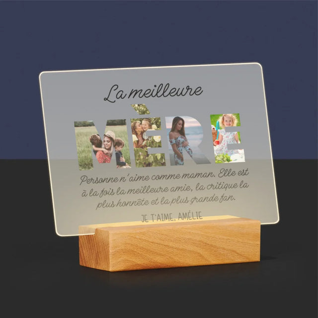 Collage Photo De Lettre: La Plus Merveilleuse Mère Du Monde - Impression Sur Verre Acrylique