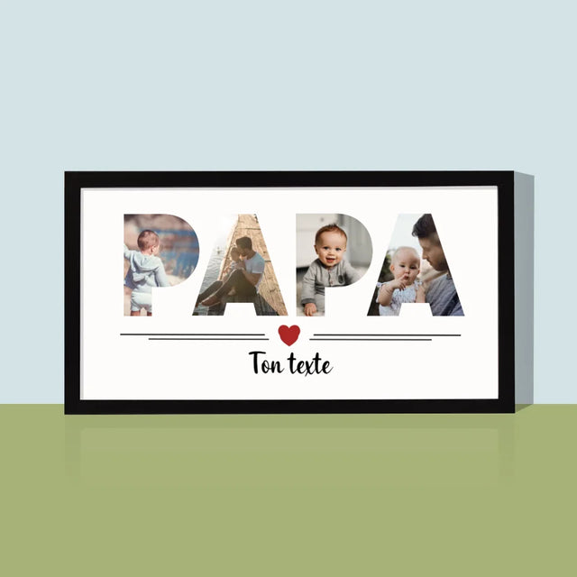 Collage Photo De Lettre: Papa Des Photos - Impression Encadrée 20X40