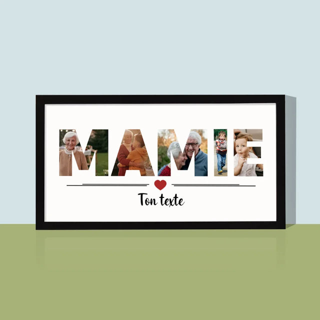 Collage Photo De Lettre: La Grand-Mère De Tes Photos - Impression Encadrée 20X40