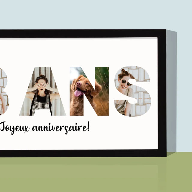 Collage Photo De Lettre: 18 Ans - Impression Encadrée 20X40