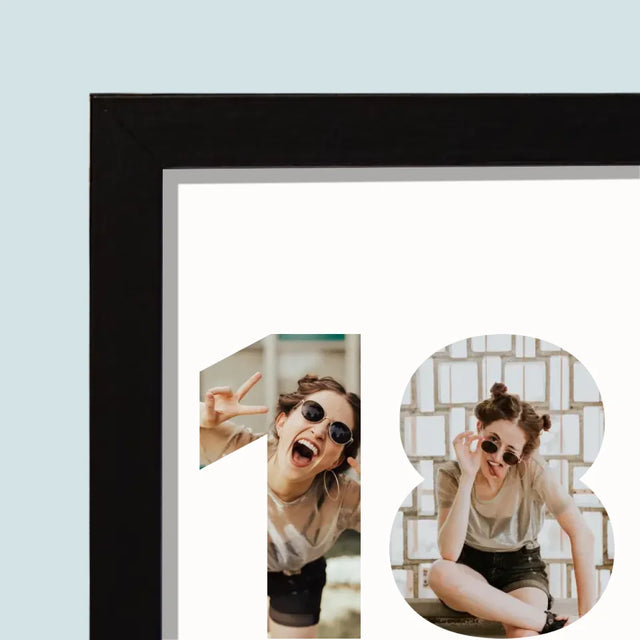 Collage Photo De Lettre: 18 Ans - Impression Encadrée 20X40