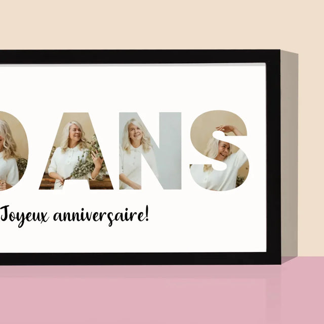 Collage Photo De Lettre: 70 Ans De Photos - Impression Encadrée 20X40