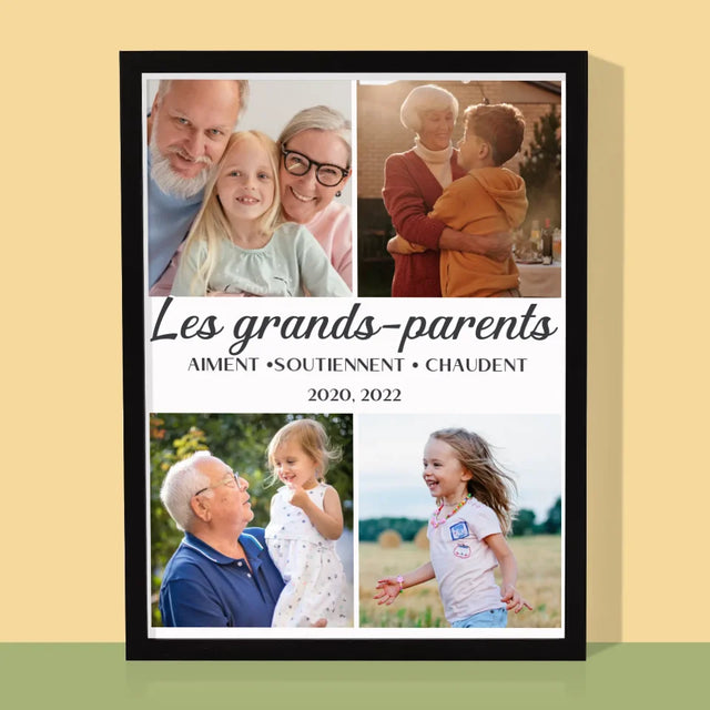 Collage Photo: Chers Grands-Parents ! - Impression Encadrée 30X40