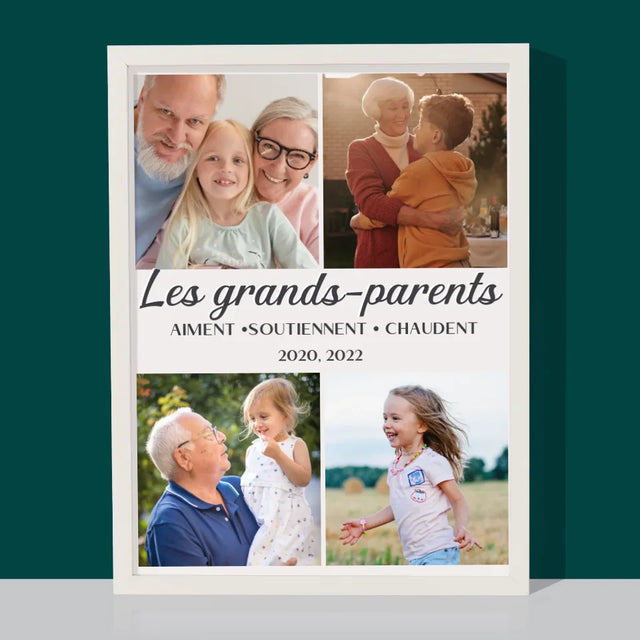 Collage Photo: Chers Grands-Parents ! - Impression Encadrée 30X40