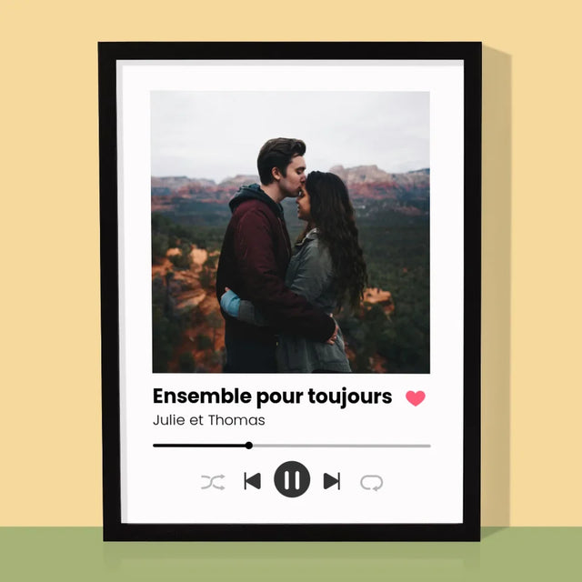 Photo Et Texte: Spotify Avec Ta Photo - Impression Encadrée 30X40